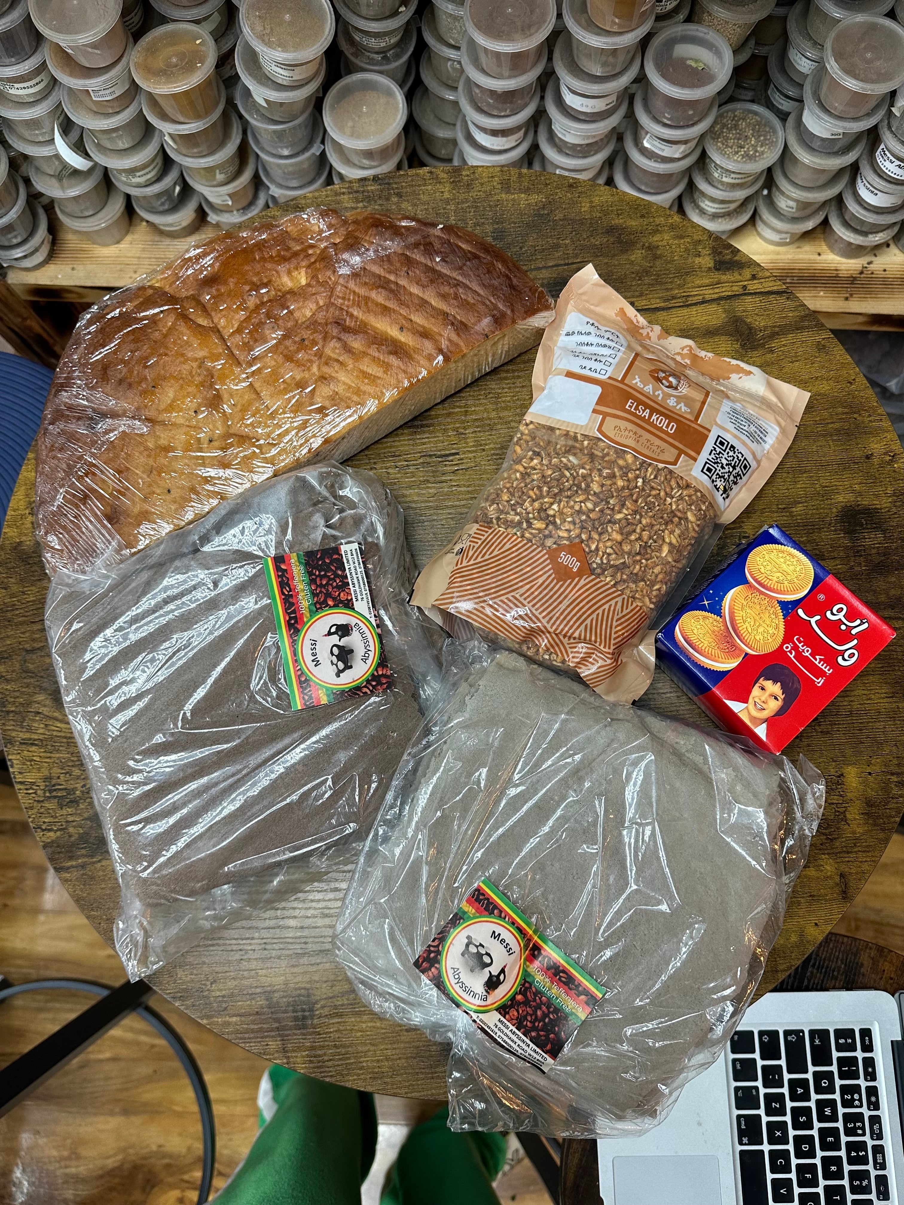 Ethiopian Snacks & Fresh Ambasha & Injera
