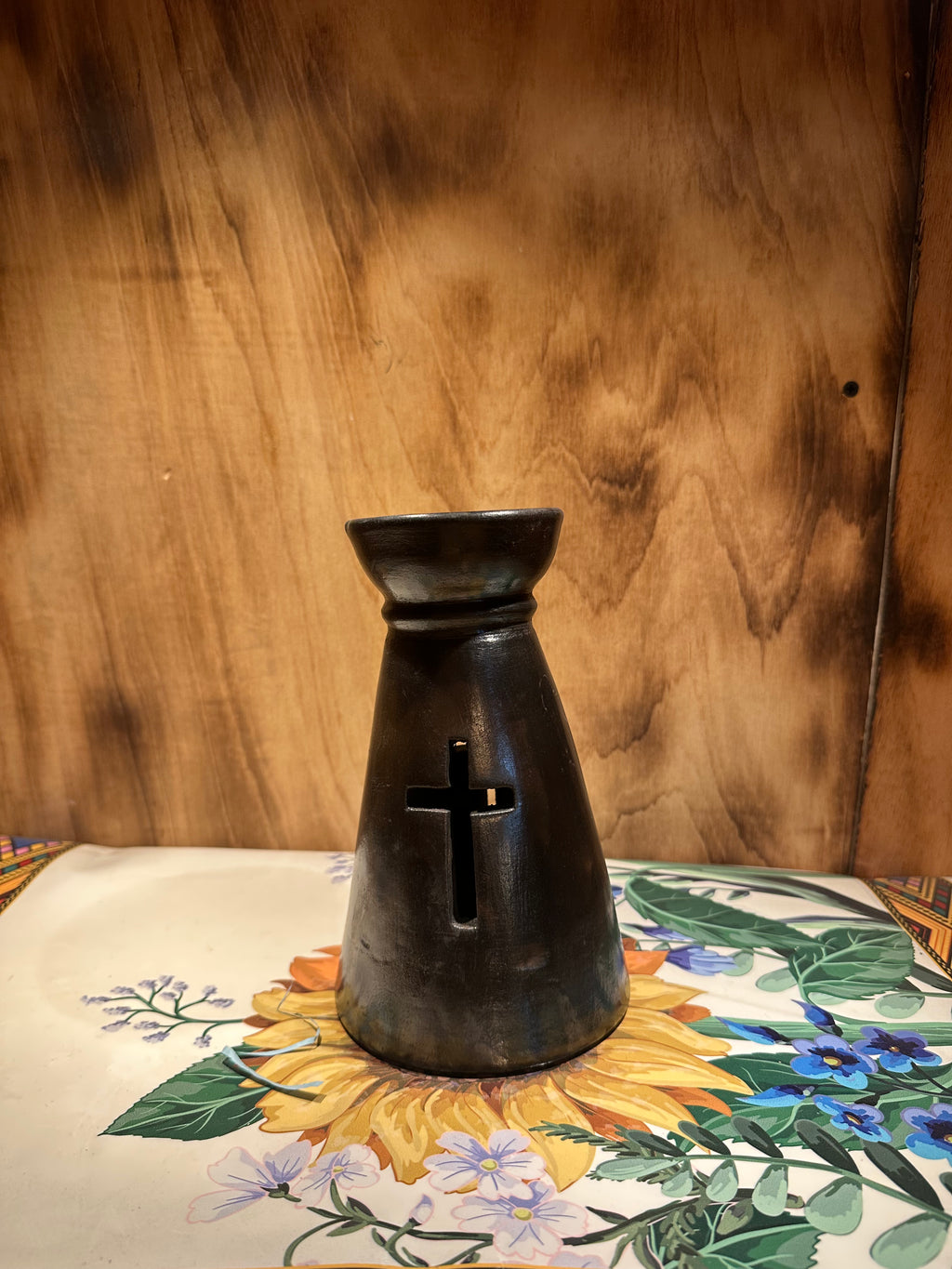 Clay candle holder