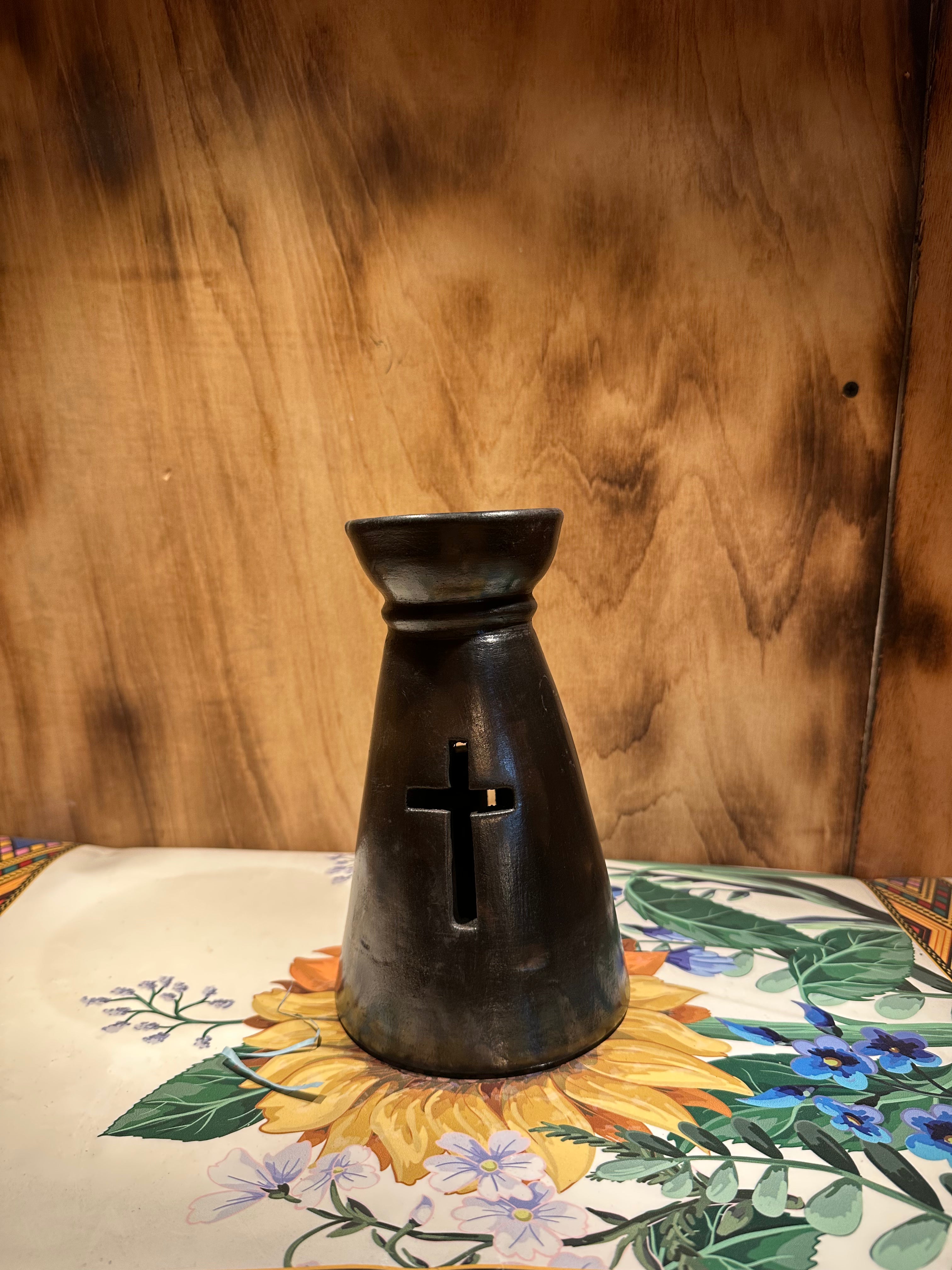 Clay candle holder