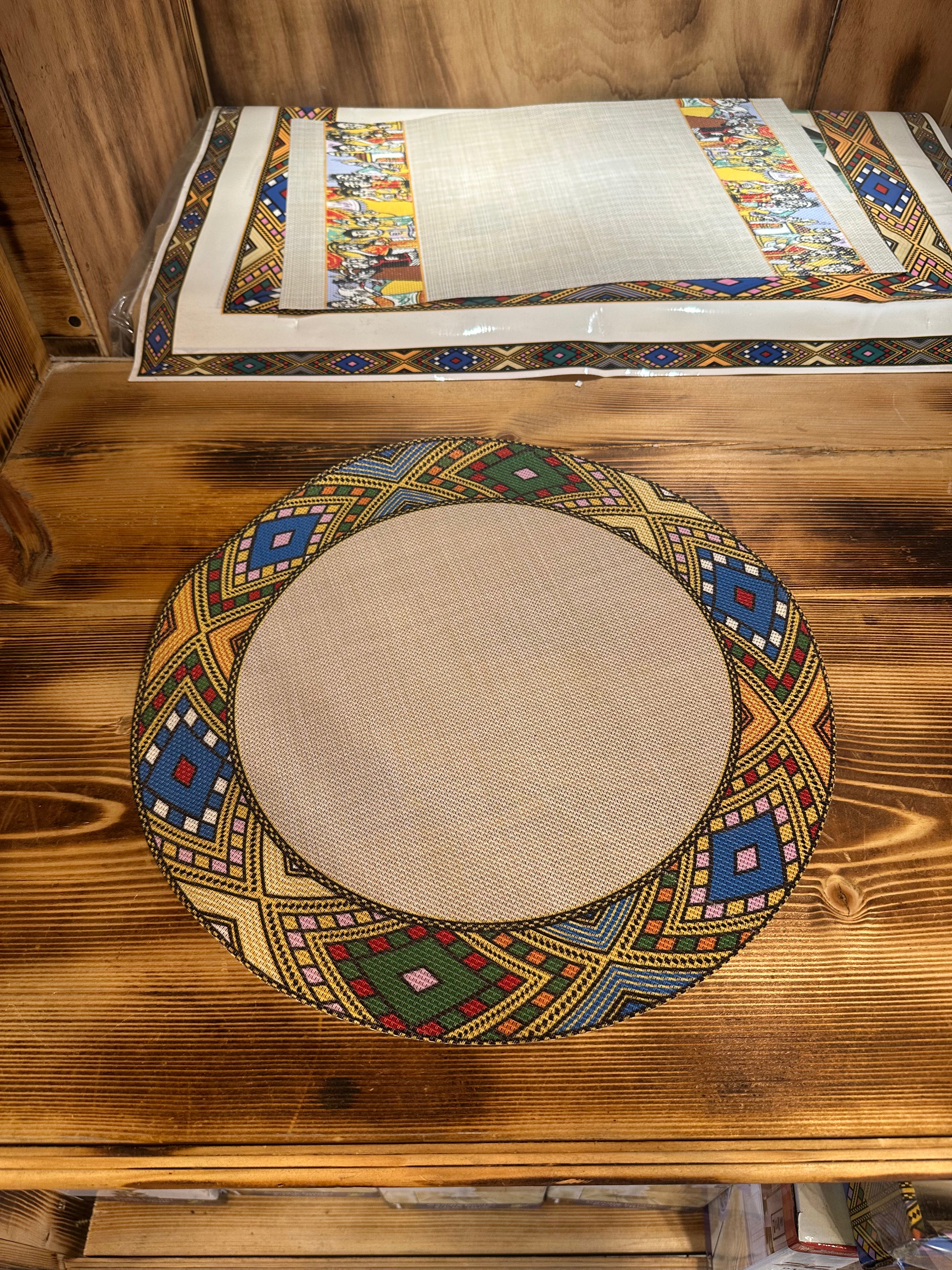 Ethiopian tabel matt circle & rectangle