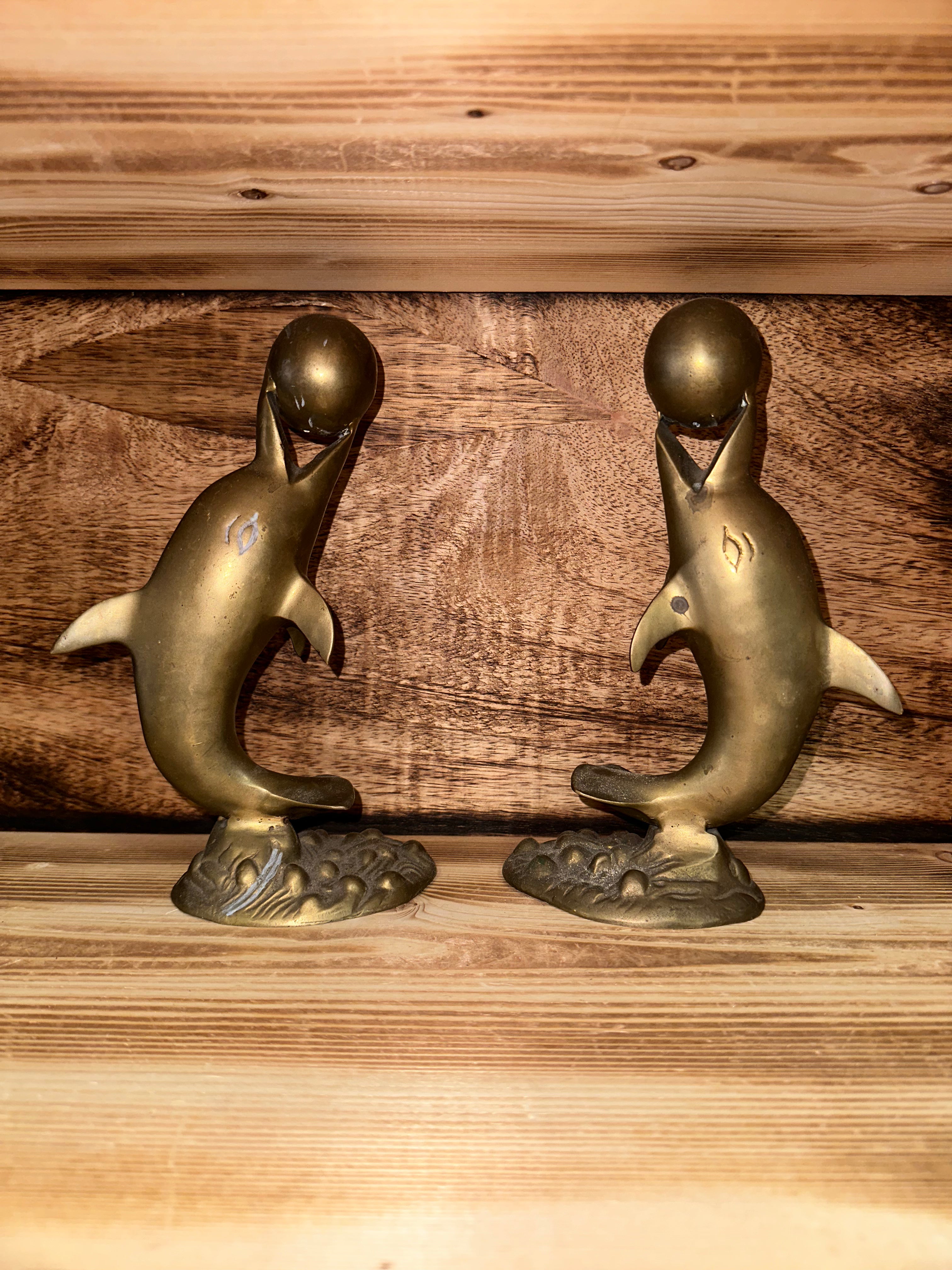 dolphin baller bronze art