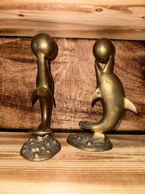 dolphin baller bronze art