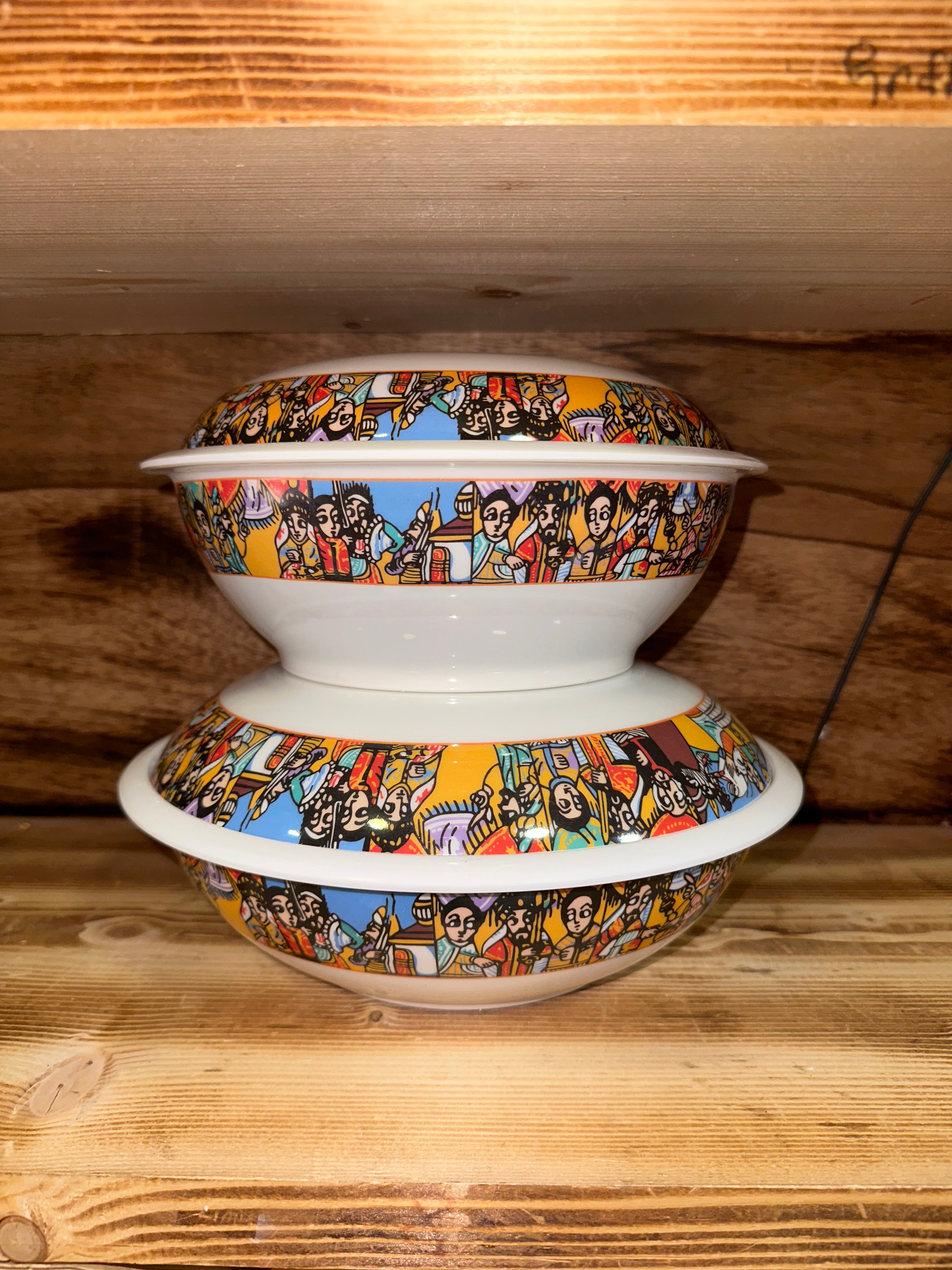 Ethiopian bowl&lid 3 set